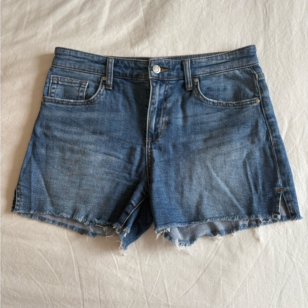 Joe’s Jeans Frayed Denim Cutoff Shorts Size 27 Medium Wash Stretch